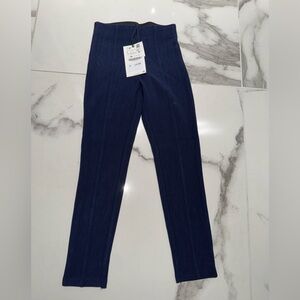 Zara Navy Ribbed Leggings